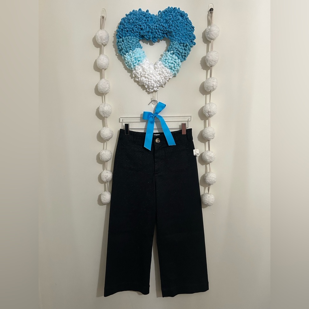 Anthropologie The Colette Cropped Wide Leg Jean: The Sparkle Denim Jeans NWT! - Picture 11 of 16